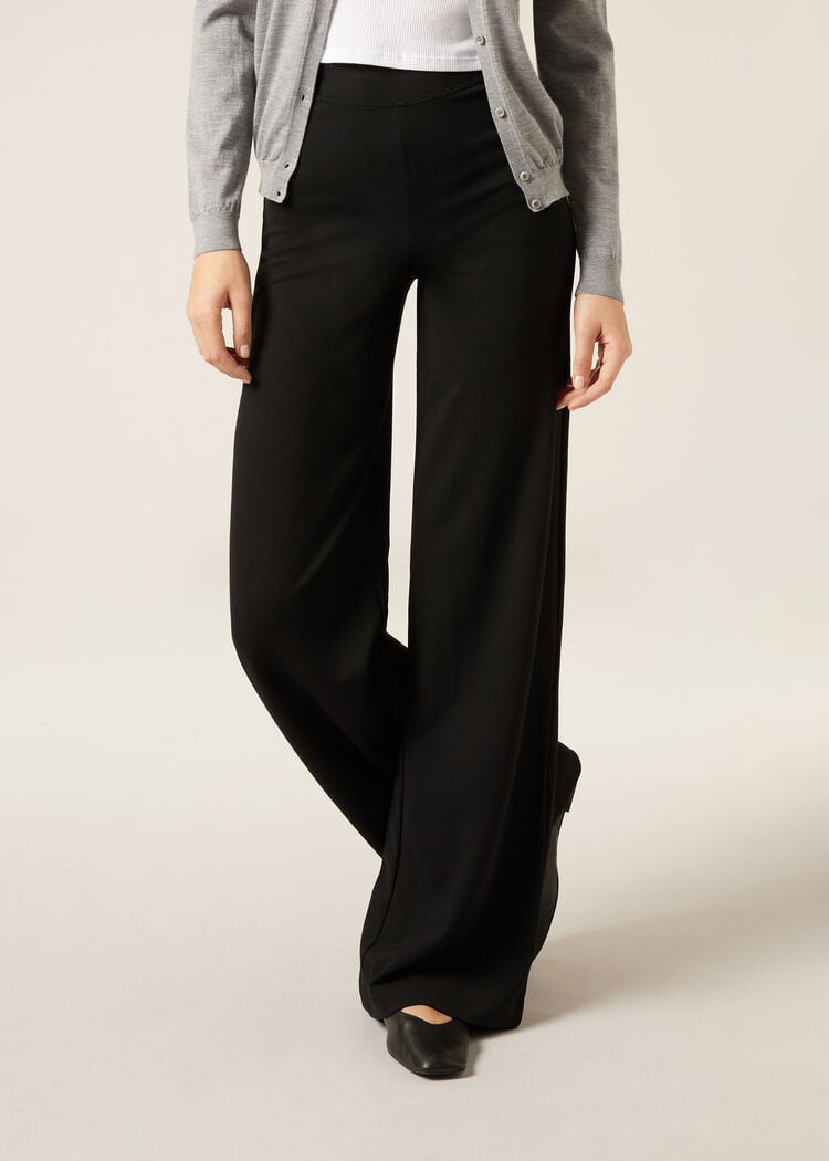 Milano knit palazzo pants