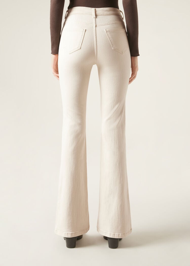 Flared stretch jeans
