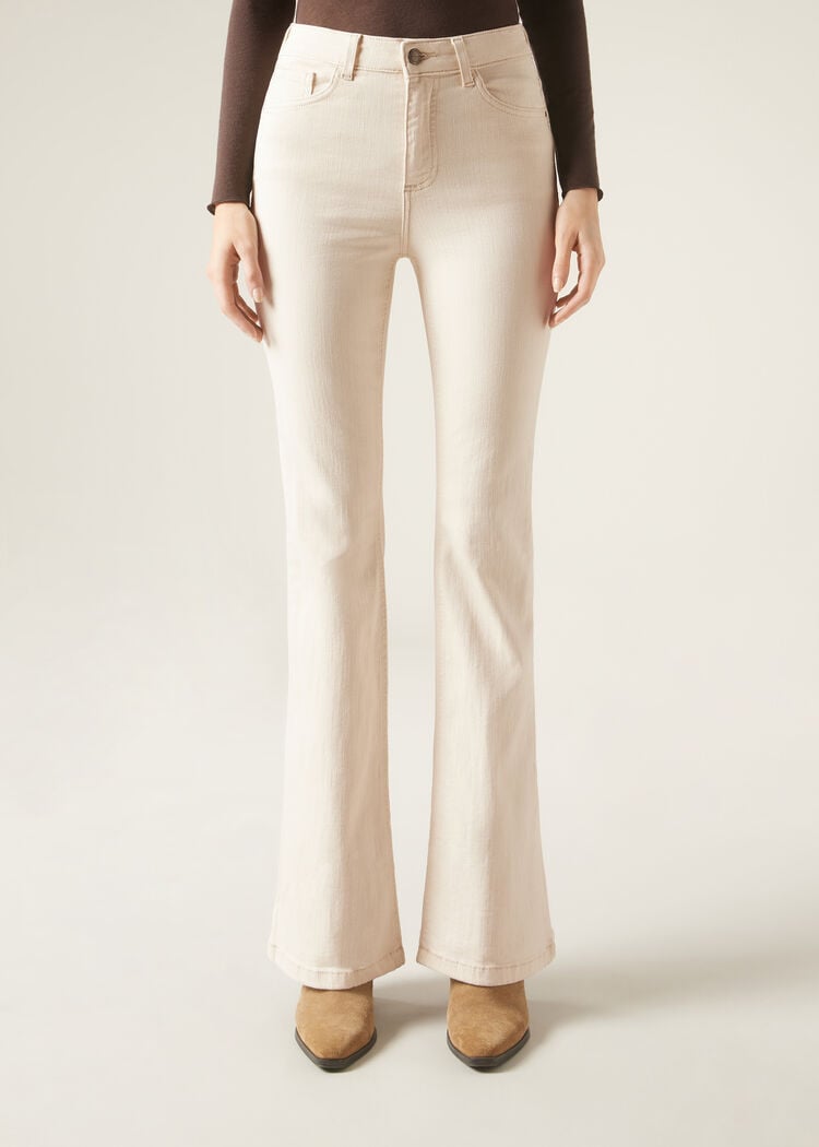 Flared stretch jeans
