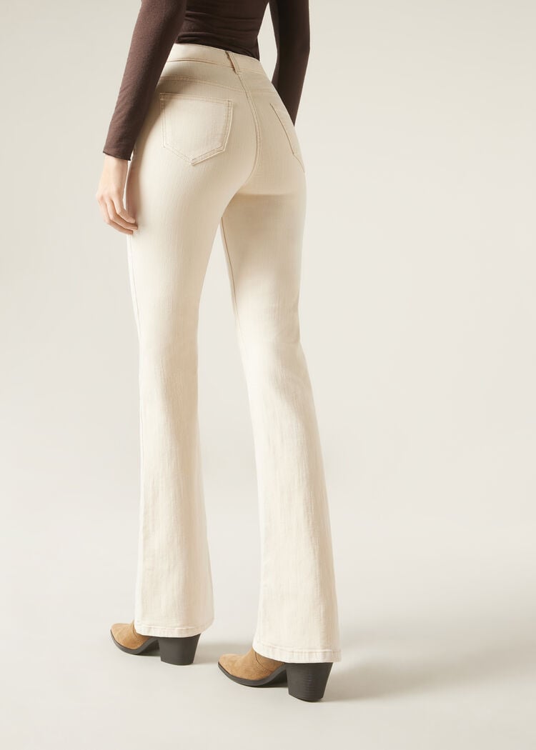 Flared stretch jeans