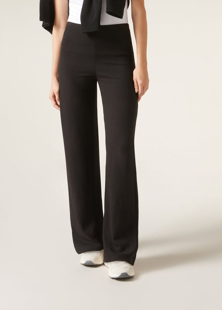 Cashmere blend palazzo pants