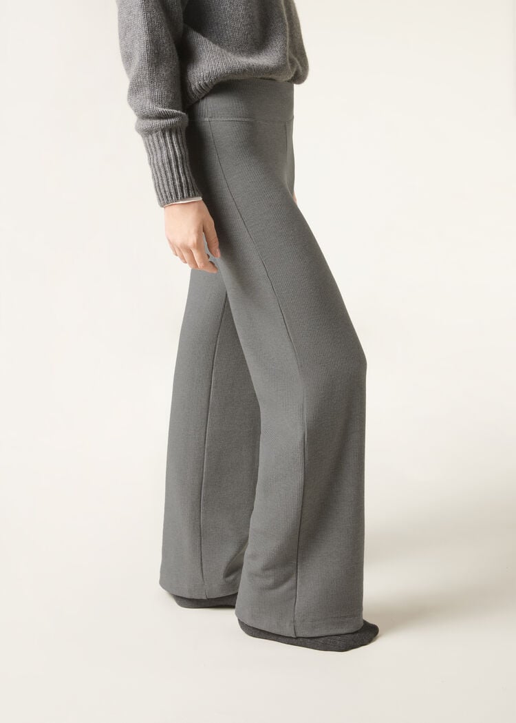 Cashmere blend palazzo pants