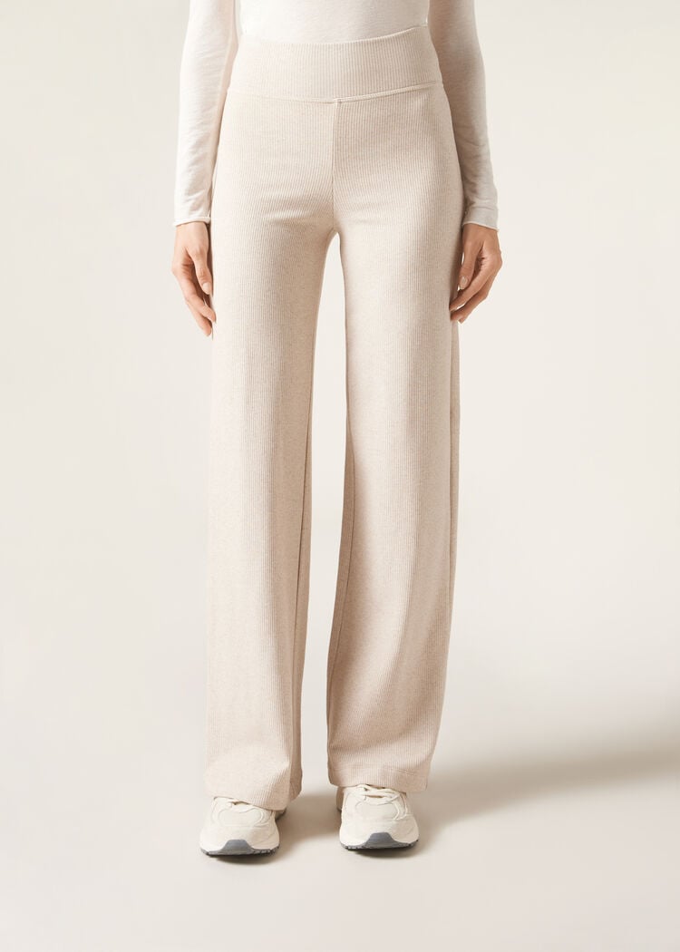 Cashmere blend palazzo pants
