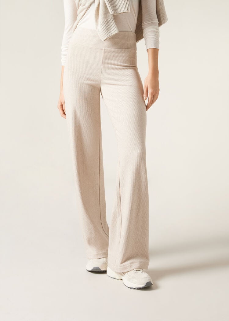 Cashmere blend palazzo pants