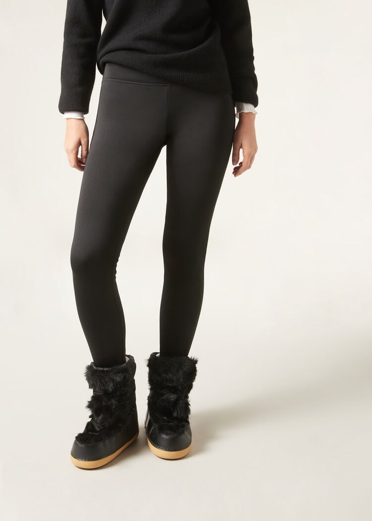Plush thermal leggings
