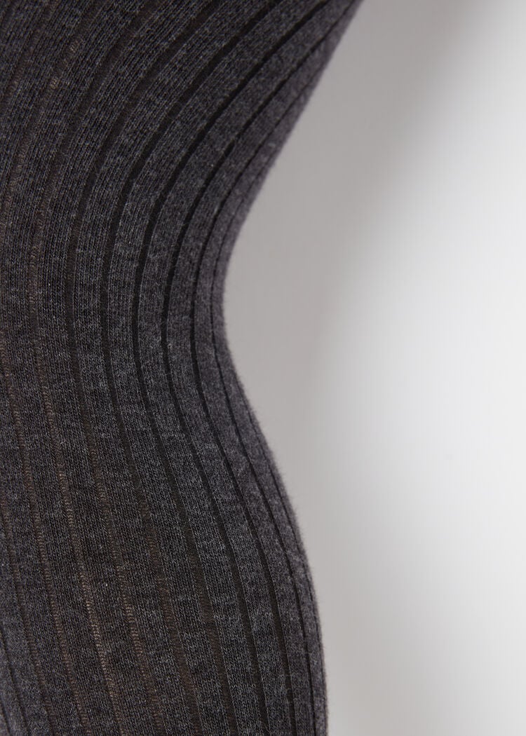 Girls’ ribbed cotton tights