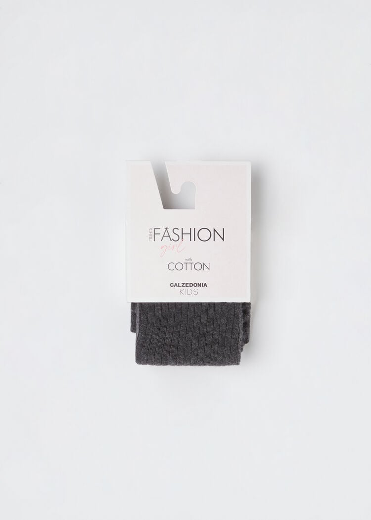 Girls’ ribbed cotton tights