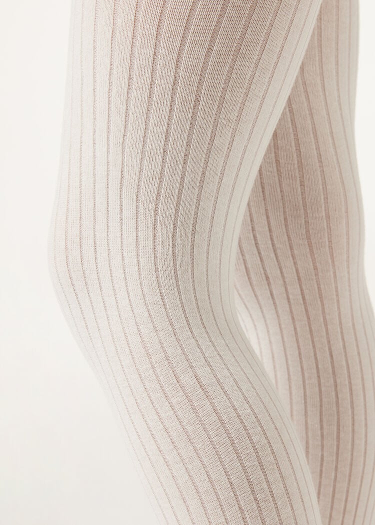 Girls’ ribbed cotton tights