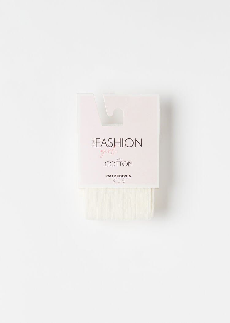 Girls’ ribbed cotton tights