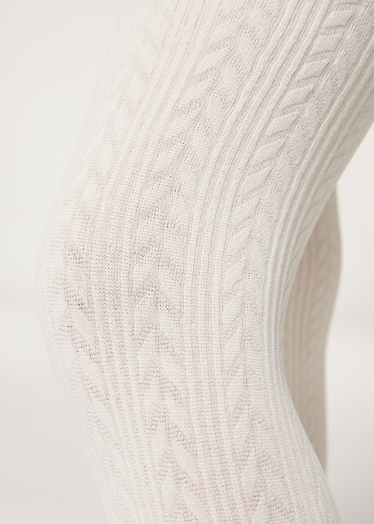 Girls cable knit thermal tights