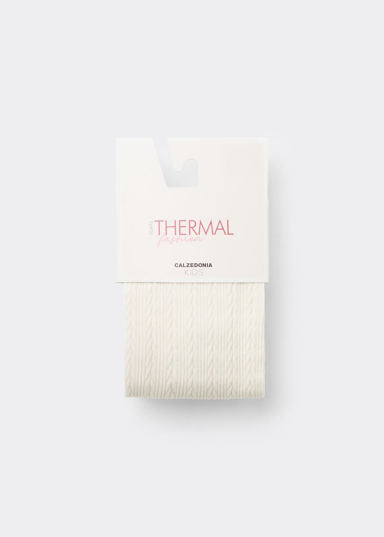 Girls cable knit thermal tights