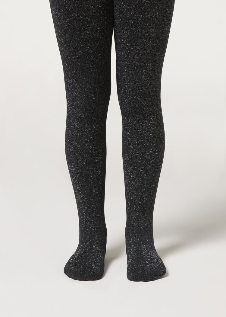 Girls thermal tights with glitter