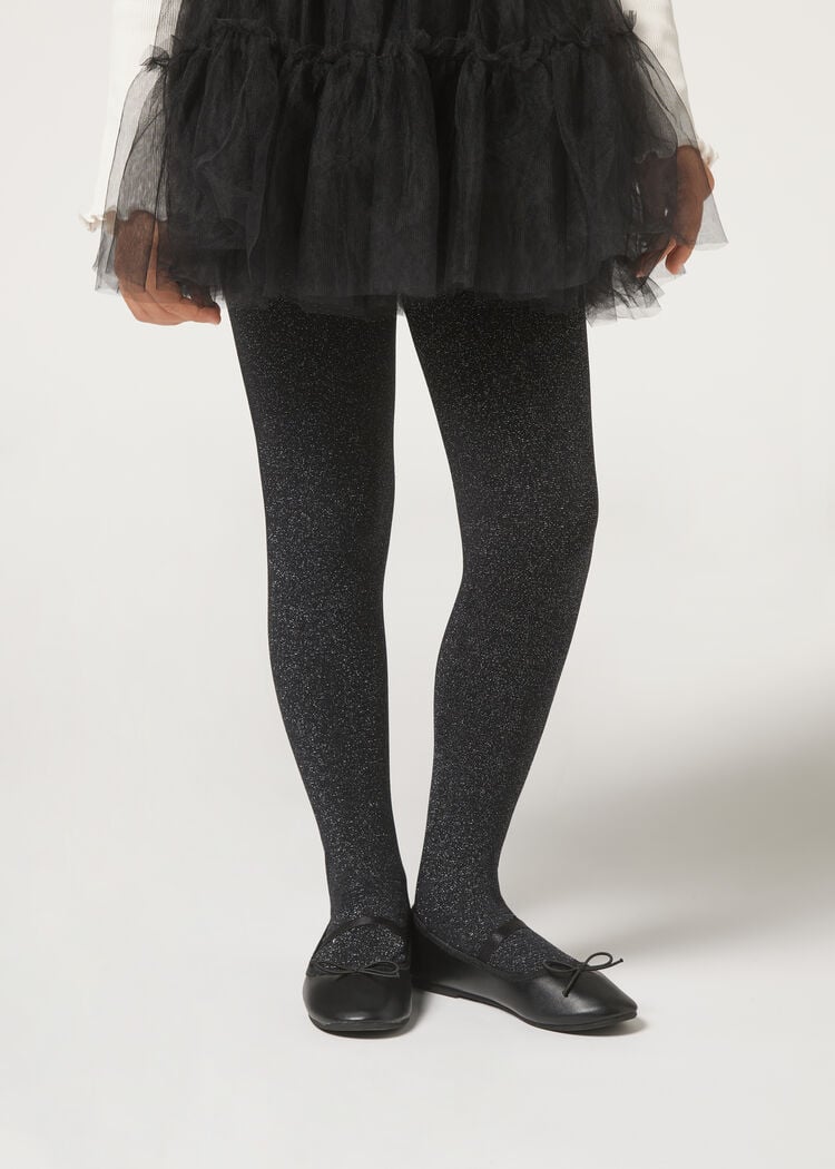 Girls thermal tights with glitter