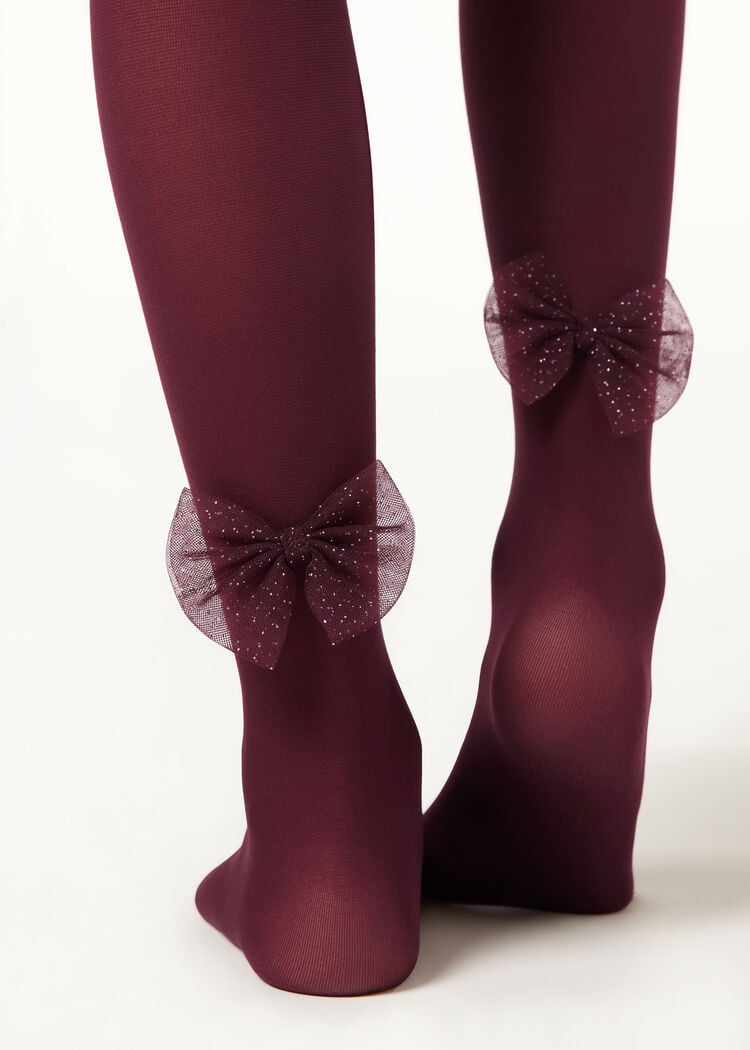 Girls’ tights with bow