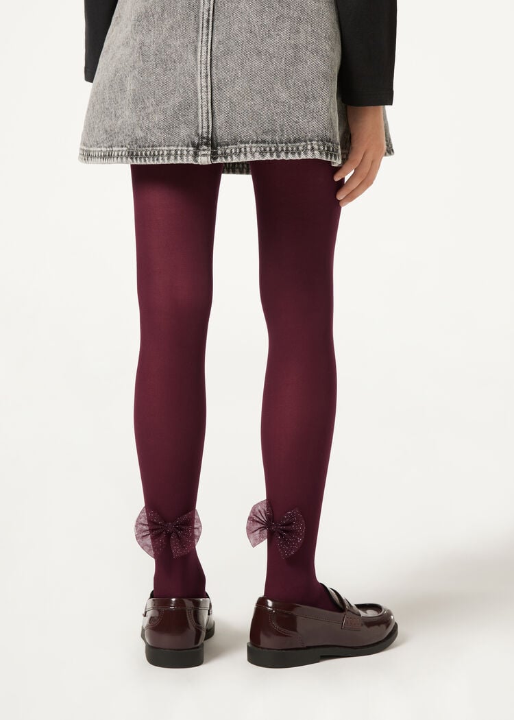Girls’ tights with bow