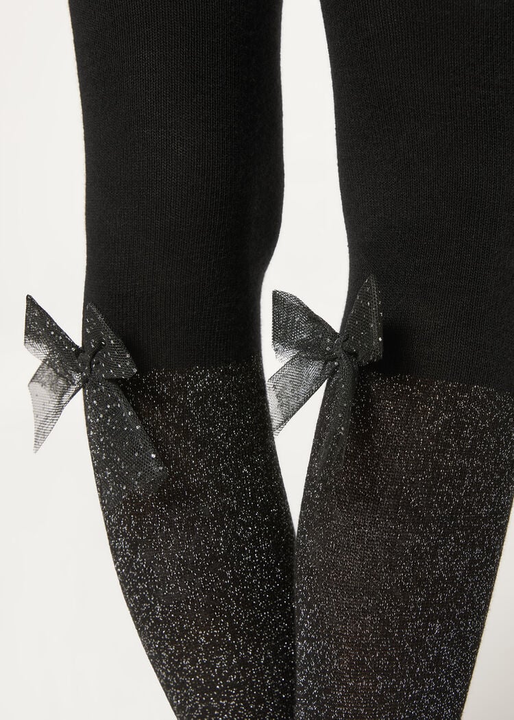 Girls’ cotton longuette tights