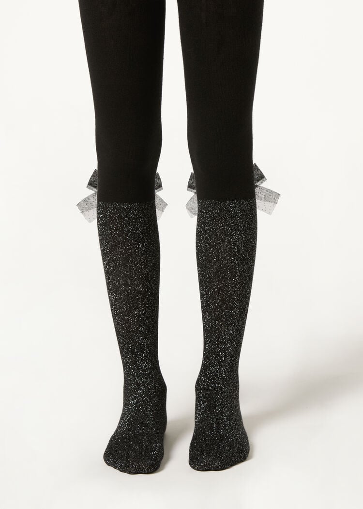 Girls’ cotton longuette tights