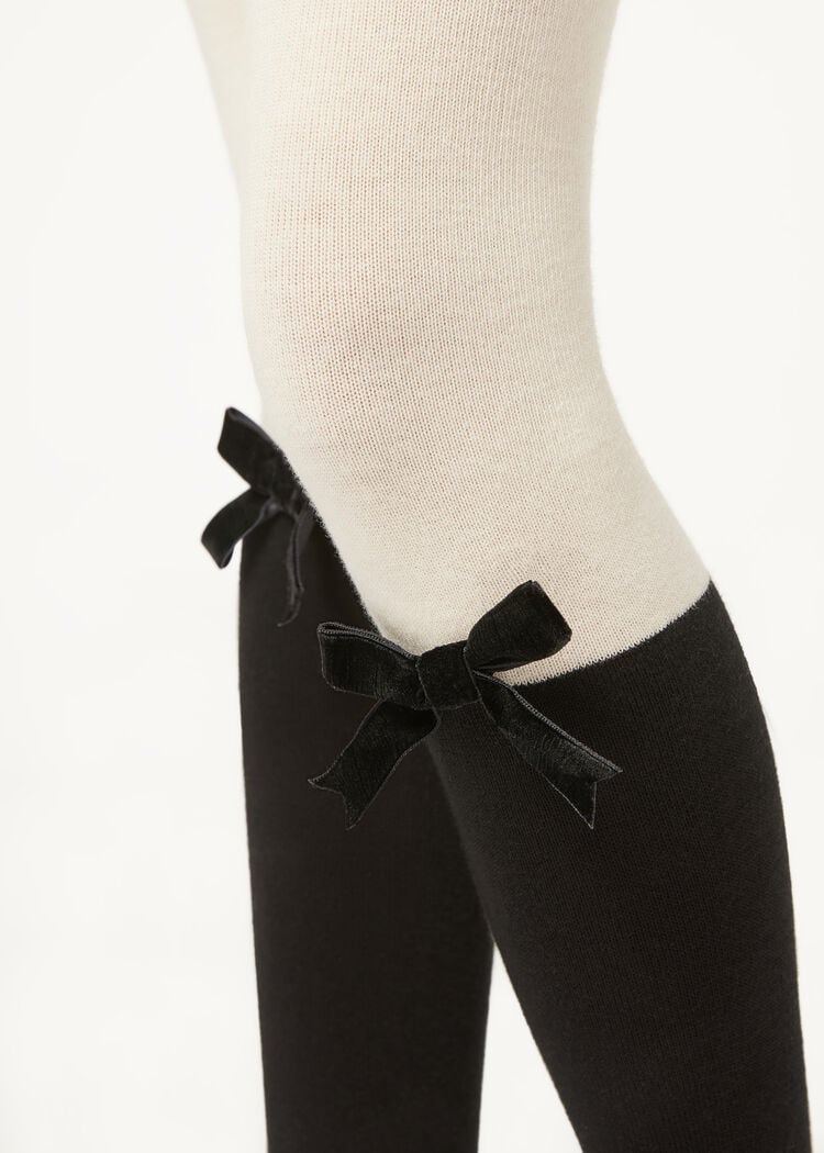 Girls’ cotton longuette tights