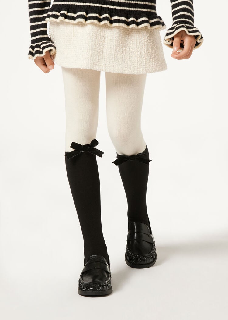 Girls’ cotton longuette tights