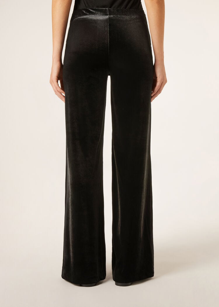 Velvet palazzo pants