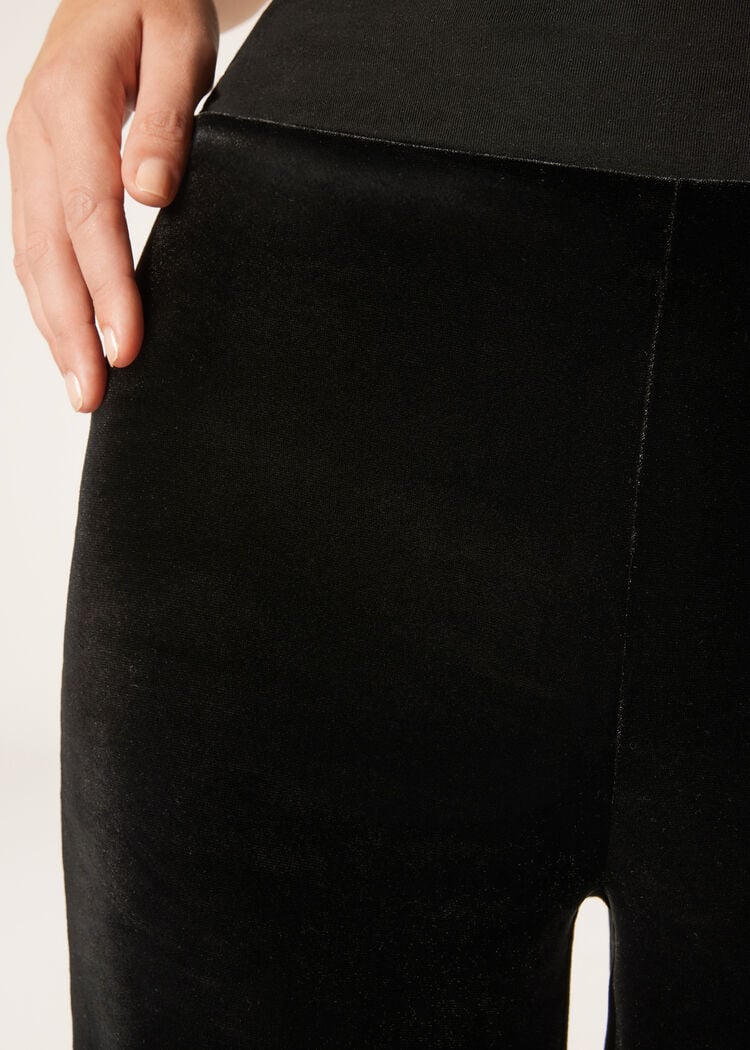 Velvet palazzo pants
