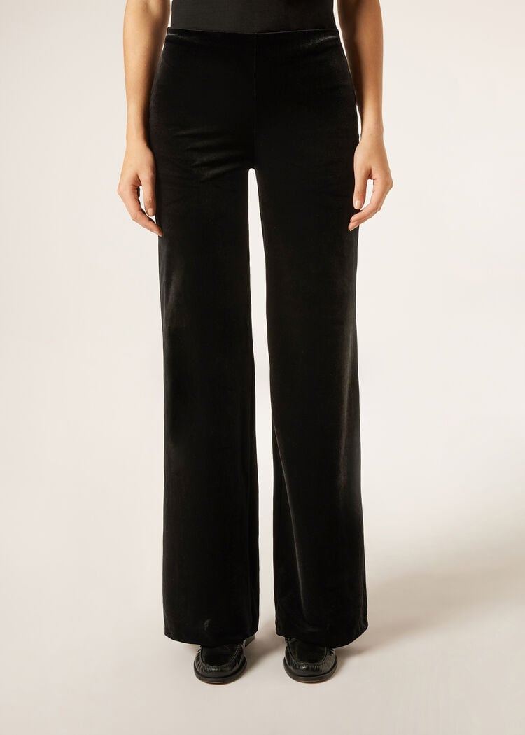 Velvet palazzo pants