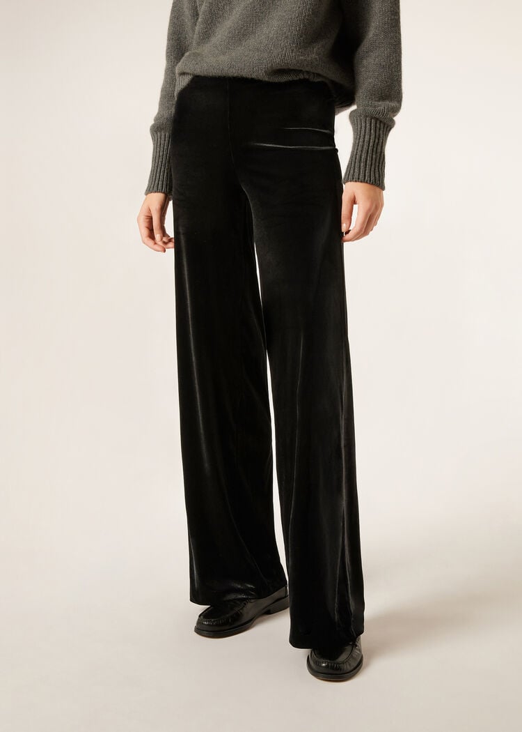 Velvet palazzo pants