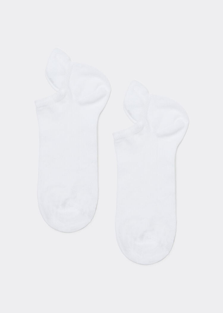 Unisex cotton no-show socks with back tongue