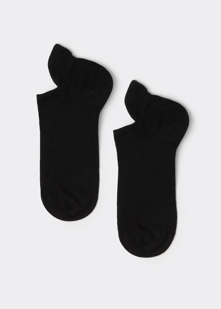 Unisex cotton no-show socks with back tongue