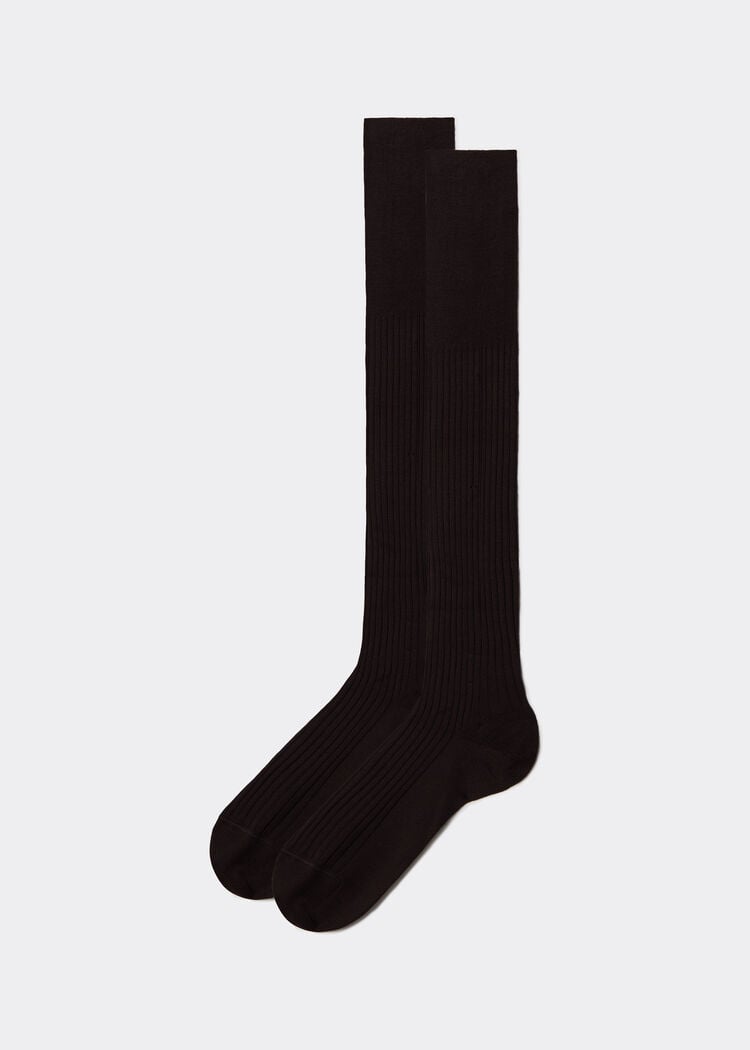 Men’s lisle thread ribbed long socks