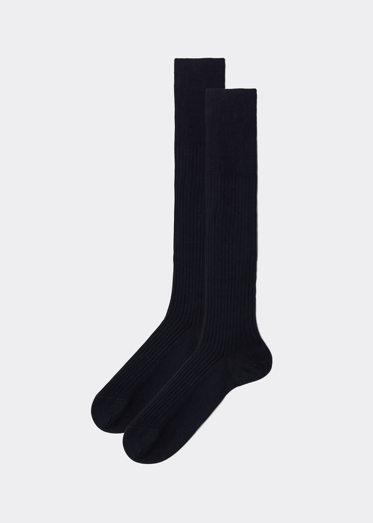 Men’s lisle thread ribbed long socks