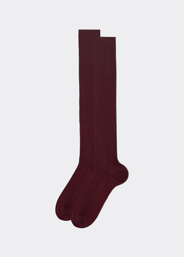Men’s lisle thread ribbed long socks