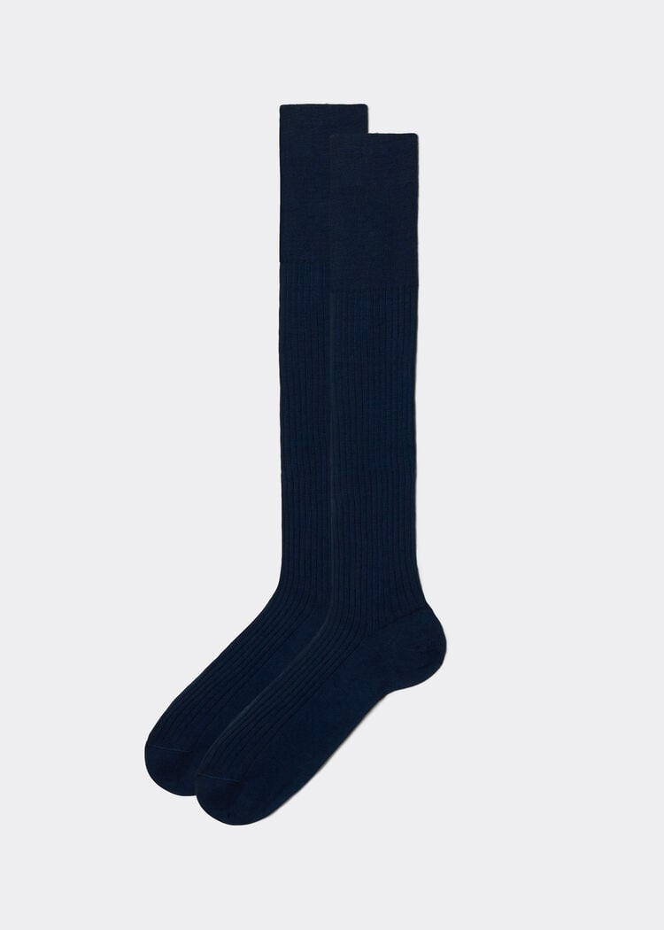 Men’s lisle thread ribbed long socks